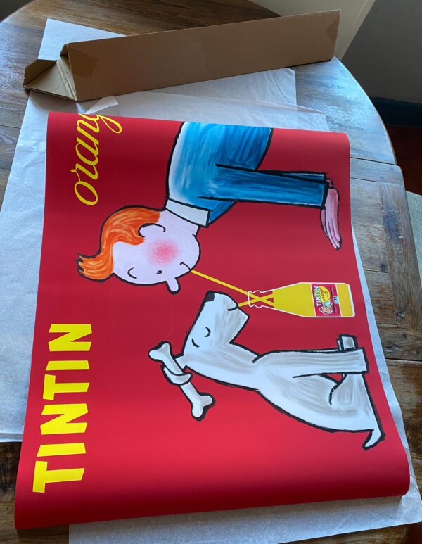 Tintin and Snowy - Promotional poster for a soda called "Tintin Orange" - Savignac 1962 – Image 11
