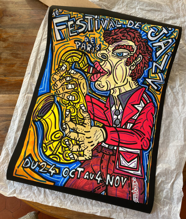 "The Saxophonist" by Robert Combas for the 10th Paris Jazz Festival - 1989 – Image 10