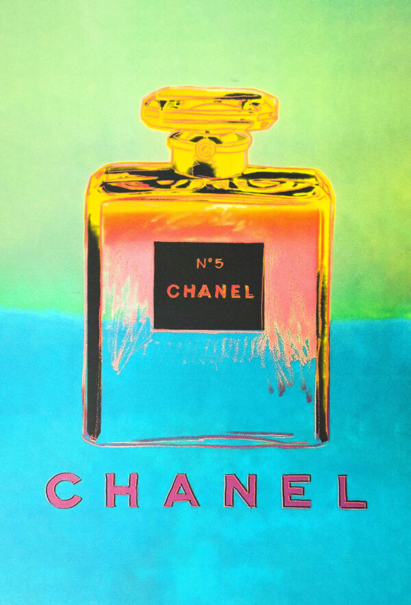 Chanel n° 5. Famous pop art perfume poster inspired by Andy Warhol