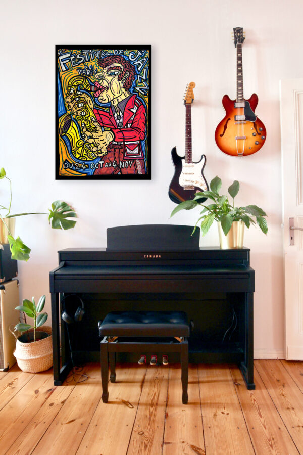 "The Saxophonist" by Robert Combas for the 10th Paris Jazz Festival - 1989 – Image 3
