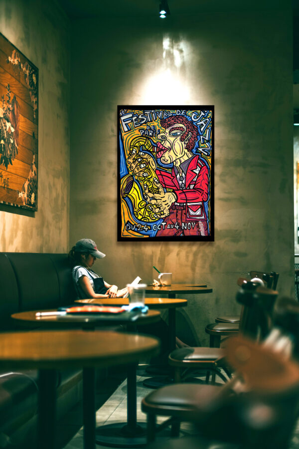 "The Saxophonist" by Robert Combas for the 10th Paris Jazz Festival - 1989 – Image 7