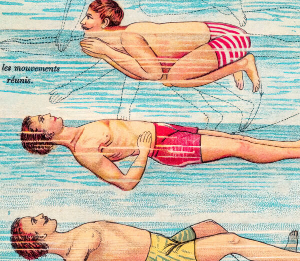 Vintage Poster "Teaching Swimming on the Front and Back" - 1899 – Image 5