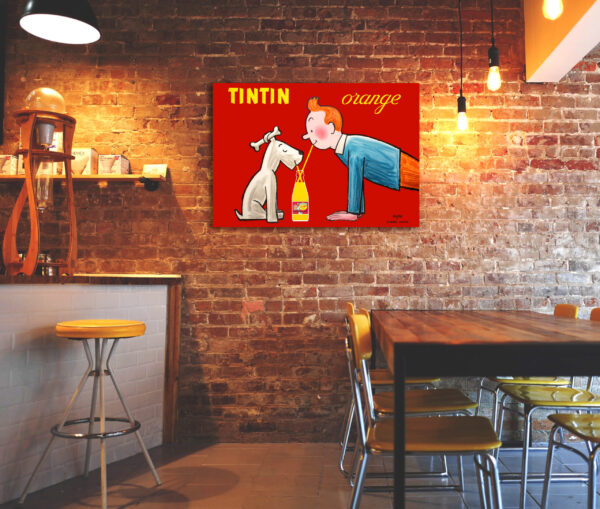 Tintin and Snowy - Promotional poster for a soda called "Tintin Orange" - Savignac 1962 – Image 4