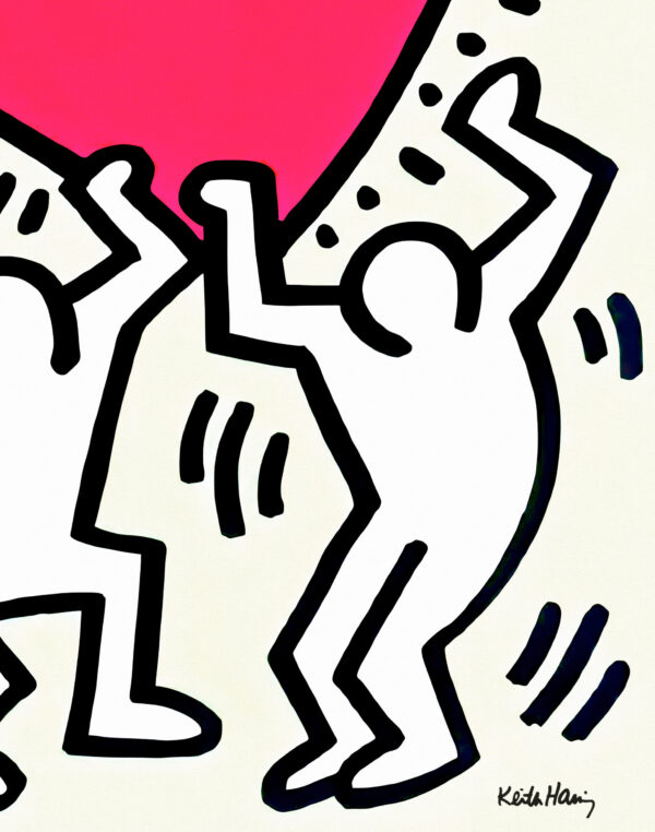 Keith Haring - Iconic image of the heart of two lovers dancing - Poster – Image 3