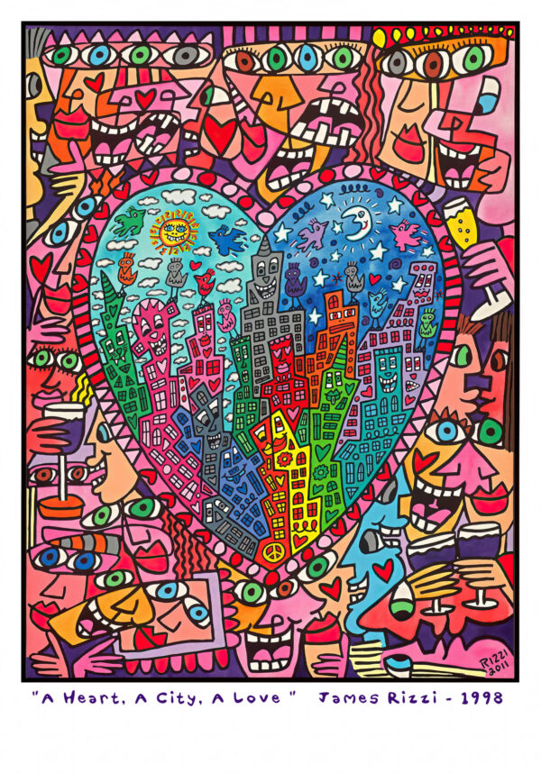 A Heart, A City, A Love - James Rizzi 1998 - Poster