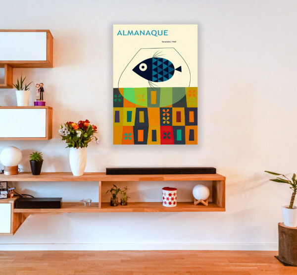 Almanaque Magazine February 1960, by Portuguese designer Sebastião Rodrigues - Poster – Image 2