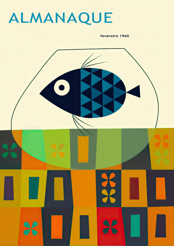 Almanaque Magazine February 1960, by Portuguese designer Sebastião Rodrigues - Poster