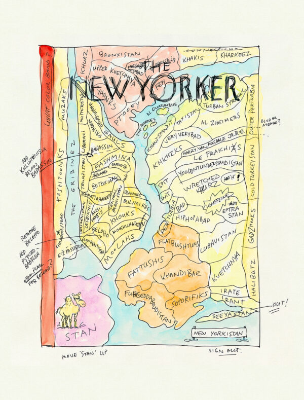 New Yorkistan - Sketch of the iconic cover for The New Yorker magazine. Poster
