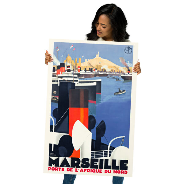 Port of Marseille - Gateway to North Africa - ROGER BRODERS 1929 - 61 × 91 cm – Image 4