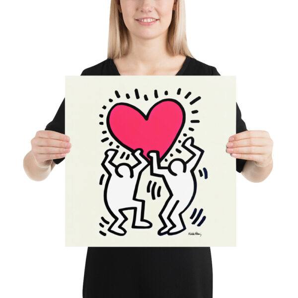 Keith Haring - Iconic image of the heart of two lovers dancing - Poster – Image 7