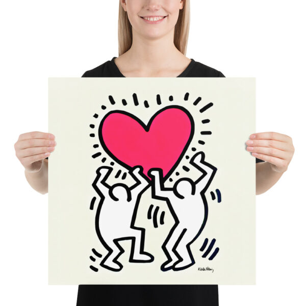 Keith Haring - Iconic image of the heart of two lovers dancing - Poster – Image 4