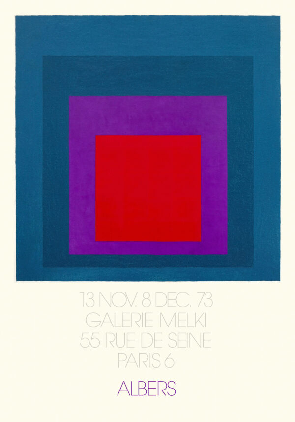 Poster by minimalist artist Josef Albers for Galerie Melki Paris - 1973