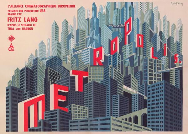 Metropolis, cult science fiction film directed by Fritz Lang - 1927 - Poster