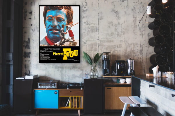 Pierrot le Fou, emblematic film of the New Wave, made by Jean-Luc Godard - 1965 Poster – Image 2