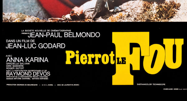 Pierrot le Fou, emblematic film of the New Wave, made by Jean-Luc Godard - 1965 Poster – Image 3