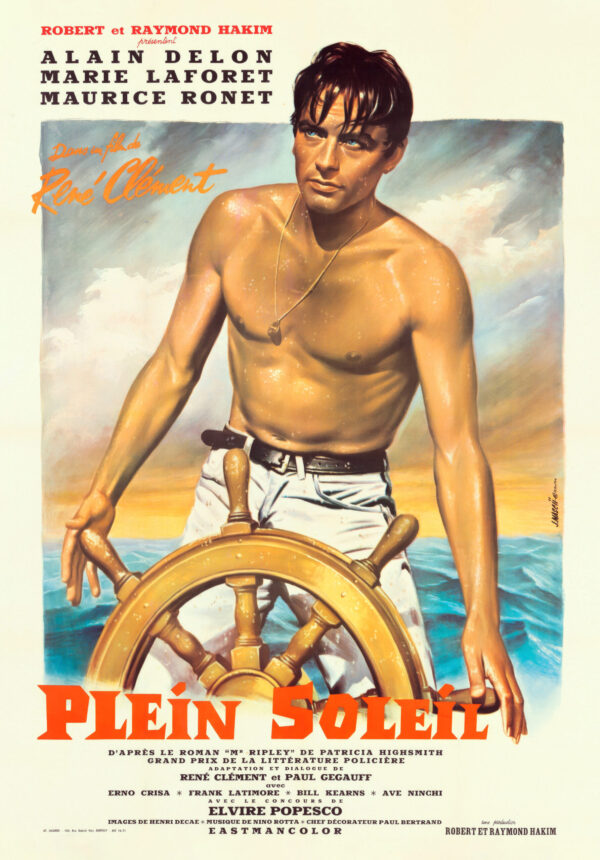 Purple Noon "Plein Soleil" René Clément movie - A. Delon, M. Laforet et M. Ronet - Poster