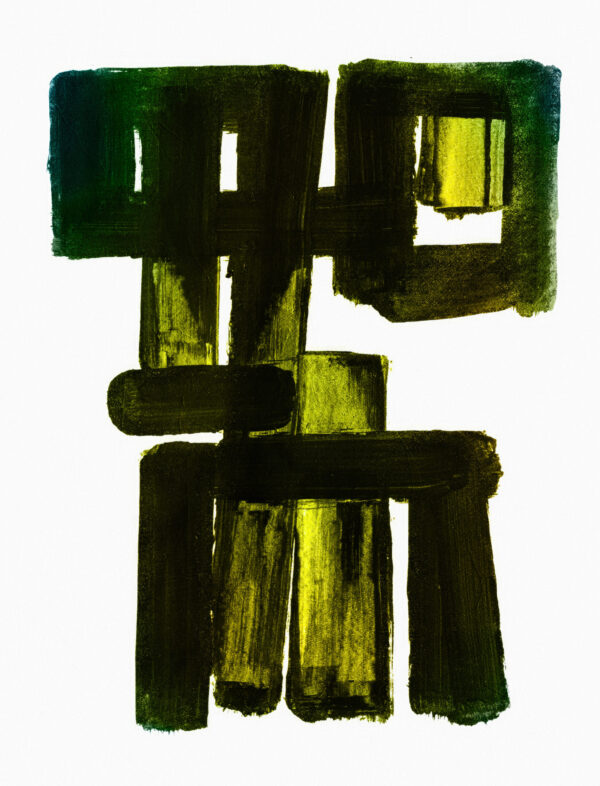 Totem - Black and Yellow Minimalist Abstract Art - Poster