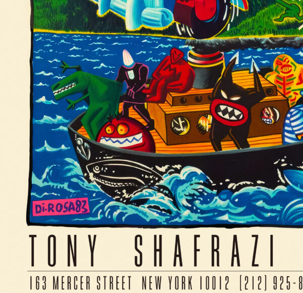 Di-Rosa, They all arrive by Air, Land, Sea, Galerie Shafrazi 1983 - 61×91 cm Poster – Image 3