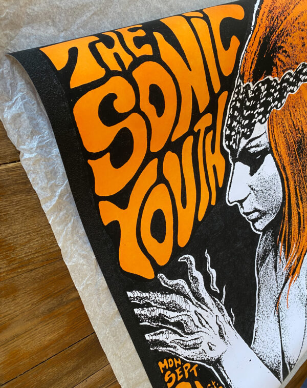 Poster of the Sonic Youth concert at The Cave in Austin Texas - Kozik 1987 – Image 8