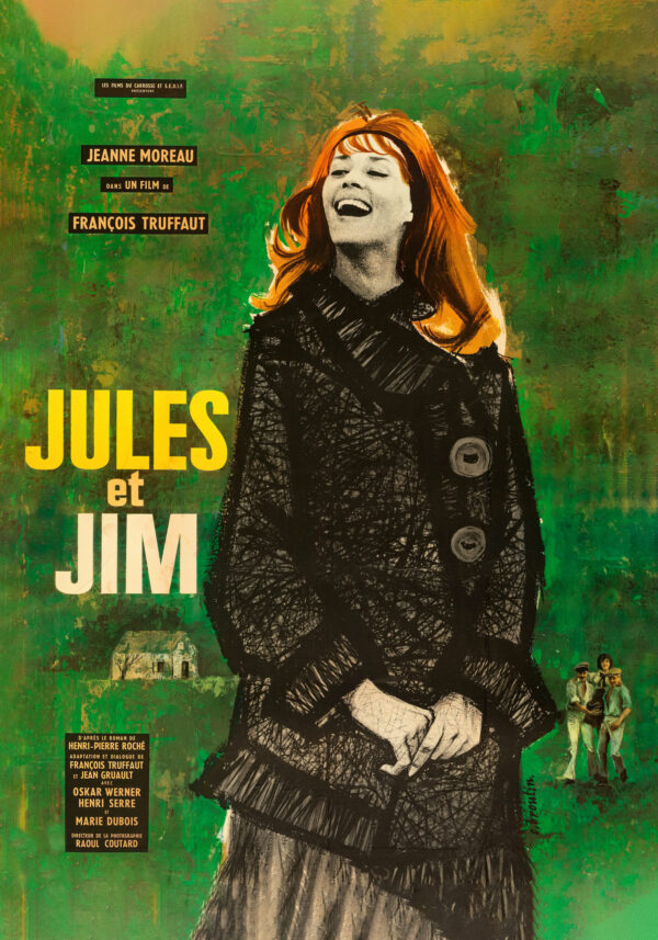Jules and Jim film by F. Truffaut with J. Moreau - 1962 - Poster