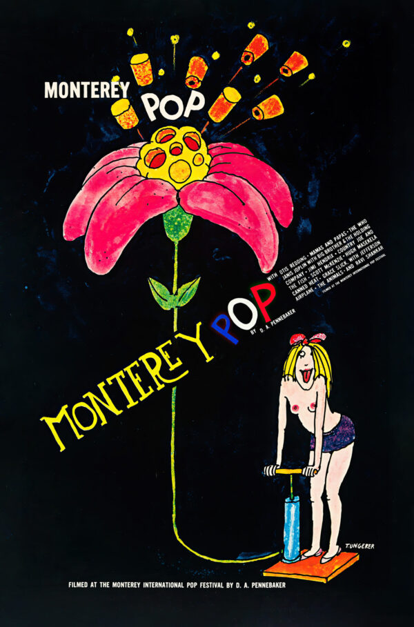 Tomi Ungerer's illustration for the Monterey Pop festival - 1968 - Poster