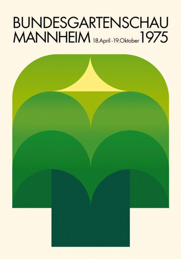 Bundesgartenschau, international garden show - Mannheim 1975 - Poster