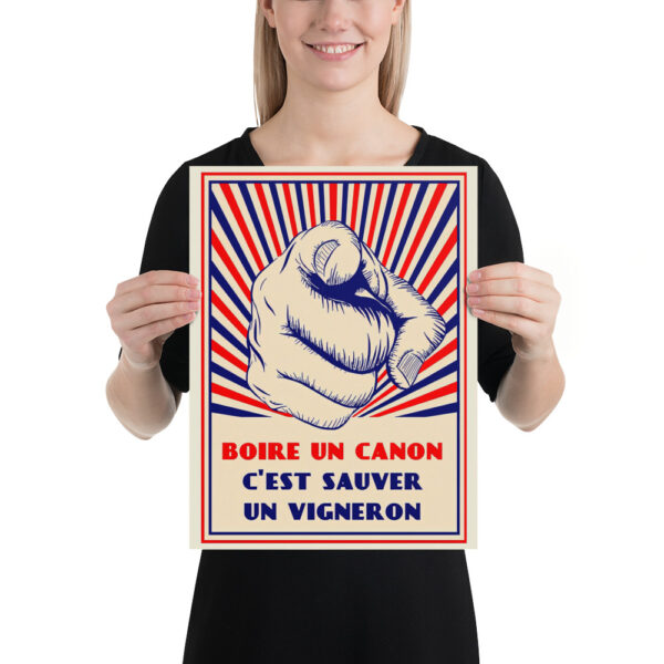 Drinking wine means saving a winegrower! - French Vintage Poster – Image 5