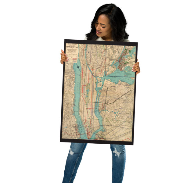 Map of Manhattan and Greater New York - Rand McNally Poster 1924 – Image 6