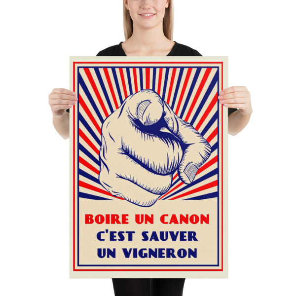 Drinking wine means saving a winegrower! - French Vintage Poster – Image 6