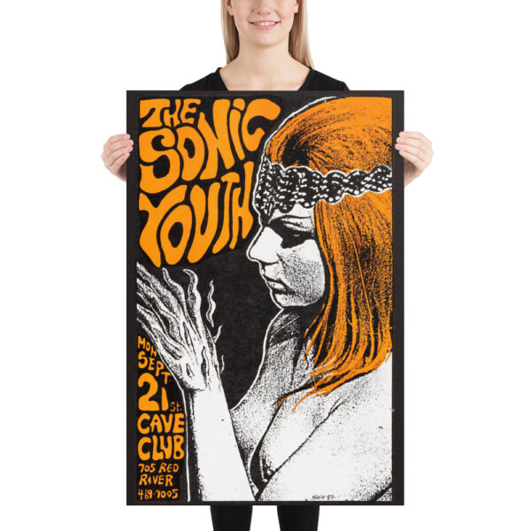 Poster of the Sonic Youth concert at The Cave in Austin Texas - Kozik 1987 – Image 4