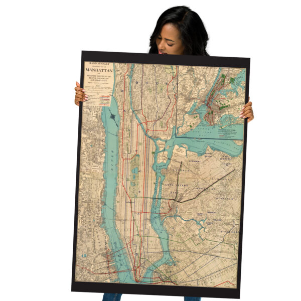 Map of Manhattan and Greater New York - Rand McNally Poster 1924 – Image 5
