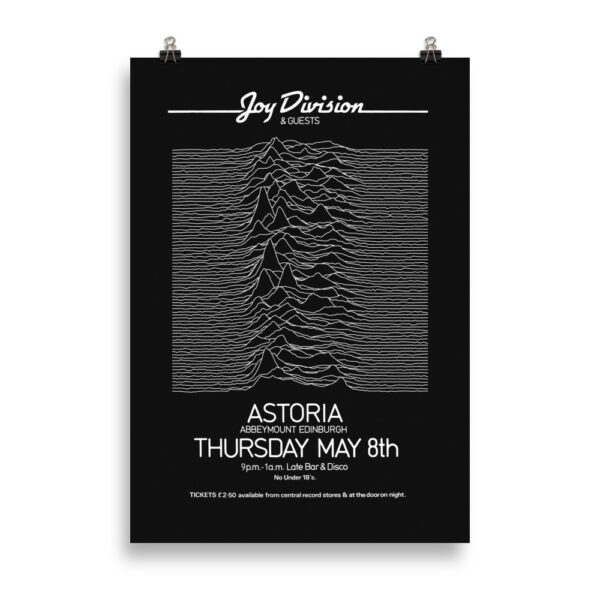 Joy Division concert poster at the Astoria Edinburgh - 1980 70×100 cm – Image 4