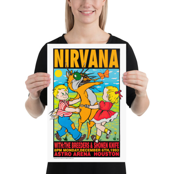 Alternative grunge rock band Nirvana concert at Astro Arena - Houston Texas 1993 - Poster – Image 5