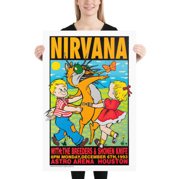 Alternative grunge rock band Nirvana concert at Astro Arena - Houston Texas 1993 - Poster – Image 6