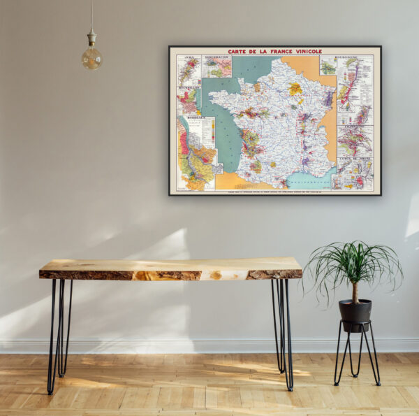Wine Map of France showing wine regions 100x70 cm - Poster – Image 5