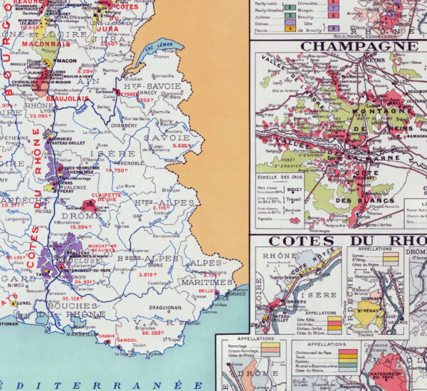Wine Map of France showing wine regions 100x70 cm - Poster – Image 6