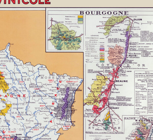 Wine Map of France showing wine regions 100x70 cm - Poster – Image 2