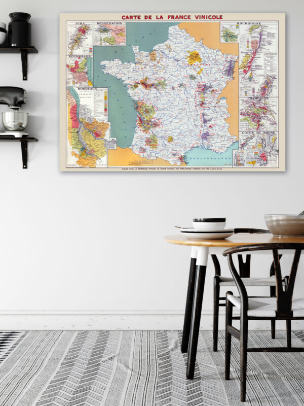 Wine Map of France showing wine regions 100x70 cm - Poster – Image 8