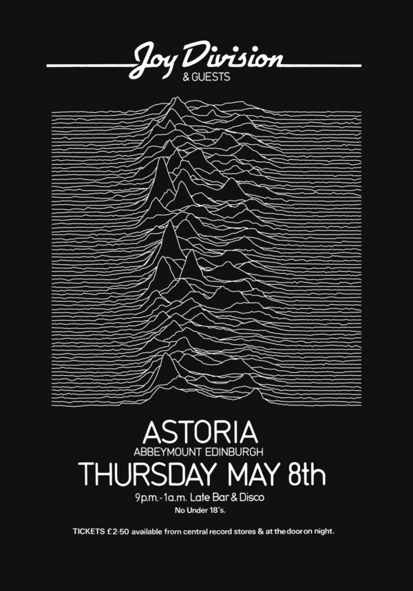 Joy Division concert poster at the Astoria Edinburgh - 1980 70×100 cm
