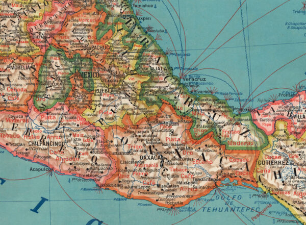 Superb map of Mexico made by E. Girard & J. Forêt in Paris - 1929 - Poster – Image 3