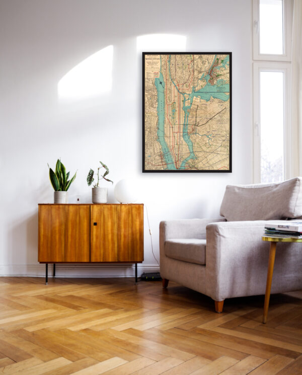 Map of Manhattan and Greater New York - Rand McNally Poster 1924 – Image 3