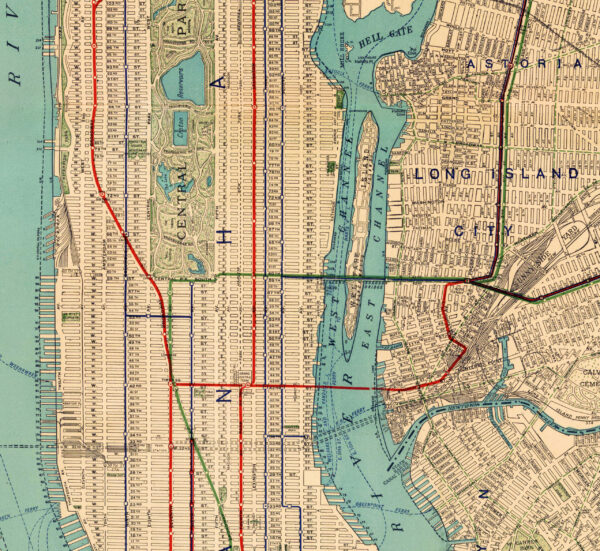 Map of Manhattan and Greater New York - Rand McNally Poster 1924 – Image 2