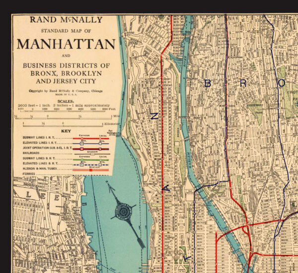Map of Manhattan and Greater New York - Rand McNally Poster 1924 – Image 4