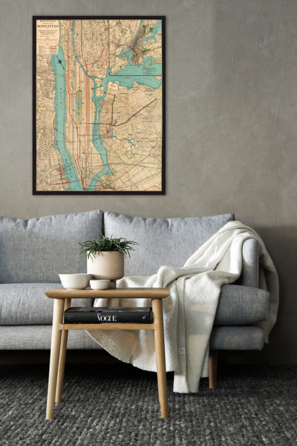 Map of Manhattan and Greater New York - Rand McNally Poster 1924 – Image 9