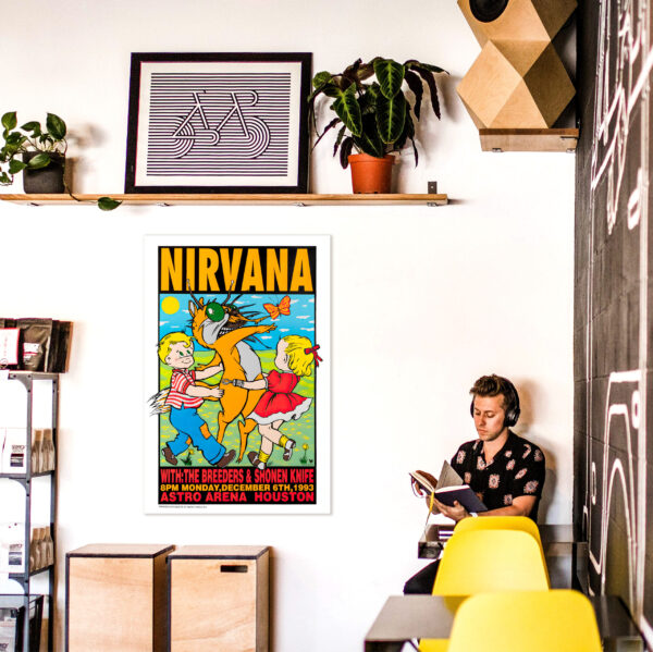 Alternative grunge rock band Nirvana concert at Astro Arena - Houston Texas 1993 - Poster – Image 7
