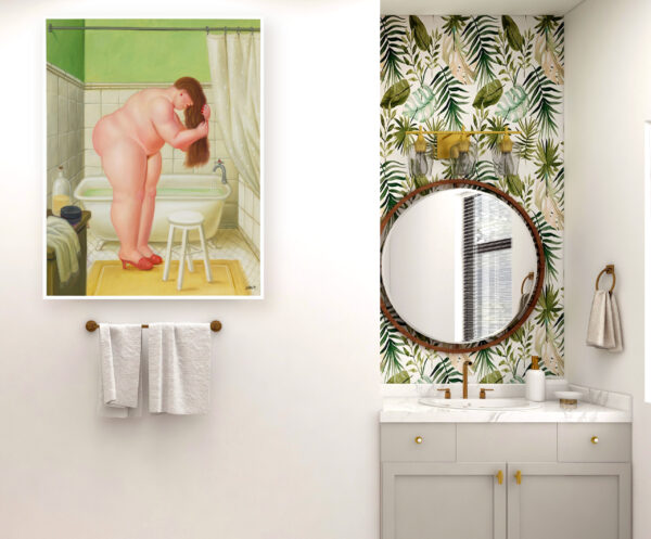 Hairdressing session in the bathroom - Fernando Botero - Poster – Image 2