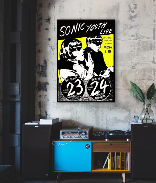 Sonic Youth, Portland and Seattle concert - 1990 - Poster – Image 3