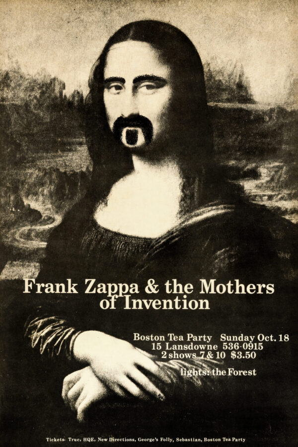 Frank Zappa as Mona Lisa - Boston Tea Party concert 1970 - Poster