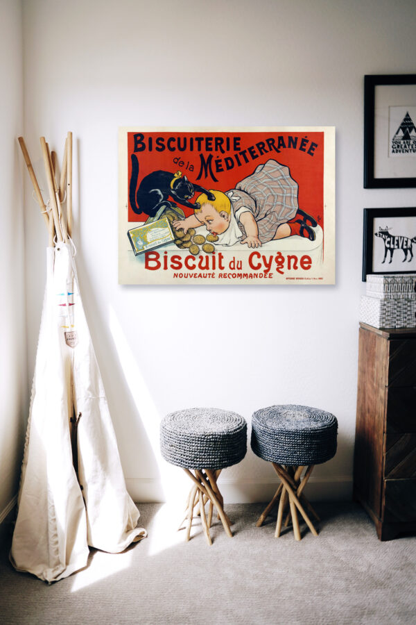 The child and the cat fight over the biscuits - Ogé Poster – Image 7