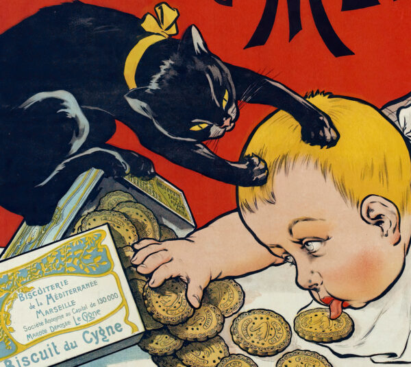 The child and the cat fight over the biscuits - Ogé Poster – Image 2
